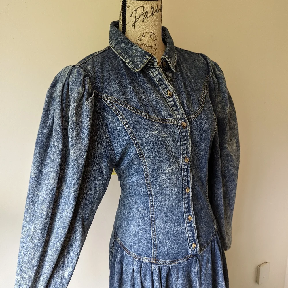 Vintage Denim Dress - 80's /90's - Picture 2 of 8